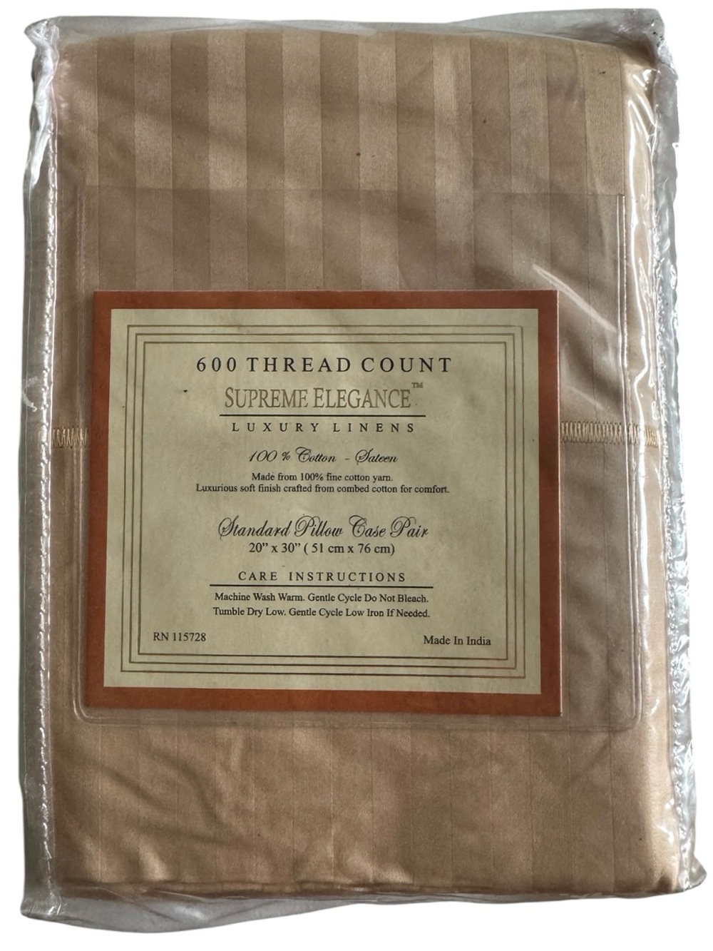 Supreme Elegance 600 Thread Count Luxury Pillowcase Pair
